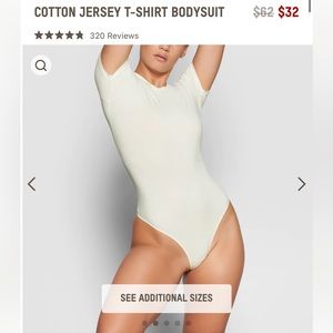 Skims Cotton Tshirt Bodysuit